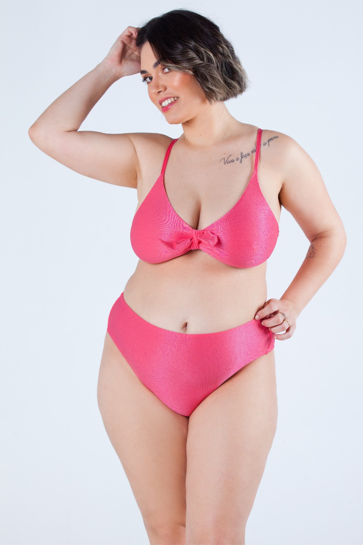 30 2 conjunto biquini top com laco calcinha fio duplo cintura alta summer goiaba